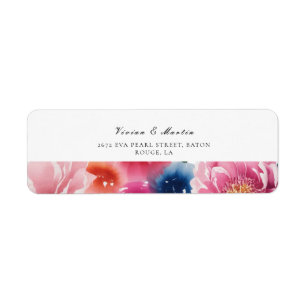 Etiqueta Endereço de Casamento Bright Bloom Blossom