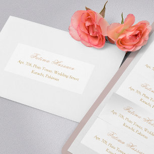 Etiqueta Endereço de Casamento com Caligrafia Stylish em Ou