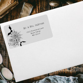 Etiqueta Endereço de Casamento da Cinza de Aranha Rosa Bat