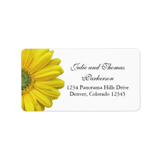 Etiqueta Endereço de Casamento da Flor de Gerbera Daisy Ama