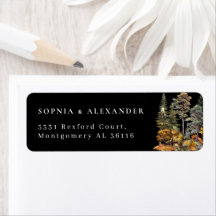 Endereço de Casamento de Floresta de Outono de Cor