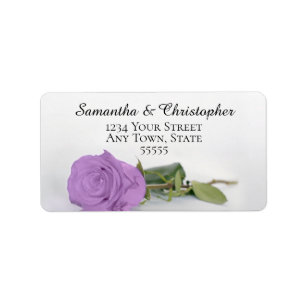 Etiqueta Endereço de Casamento de Rosa Roxo Lilac Elegante