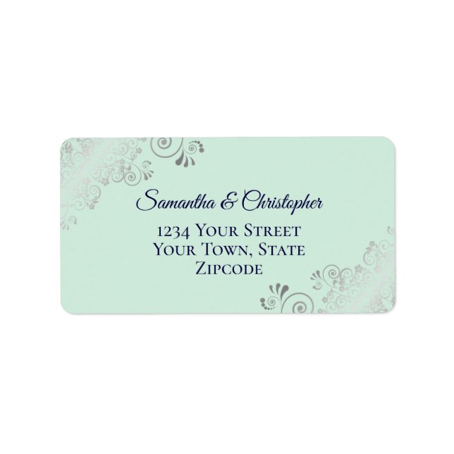 Etiqueta Endereço de Casamento Elegante da Casa da Casa de  (Frente)