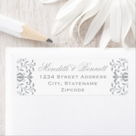 Etiqueta Endereço de Casamento Elegante Vintage Glamour Pra