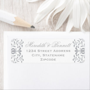 Etiqueta Endereço de Casamento Elegante Vintage Glamour Pra