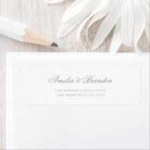 Endereço de Casamento Minimal Formal em Script Azu