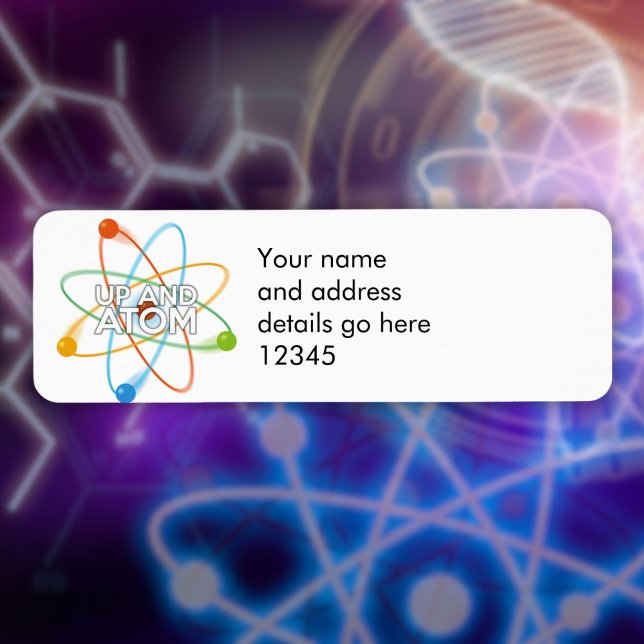 Etiqueta Endereço de Ciência Personalizado UP AND ATOM (Personalized UP AND ATOM Science Address Label)
