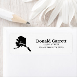 Etiqueta Endereço de Coração de Contorno do Estado de Orige