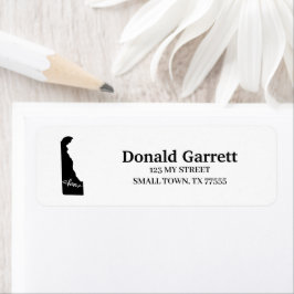 Etiqueta Endereço de Delaware de Coração de Contorno do Est