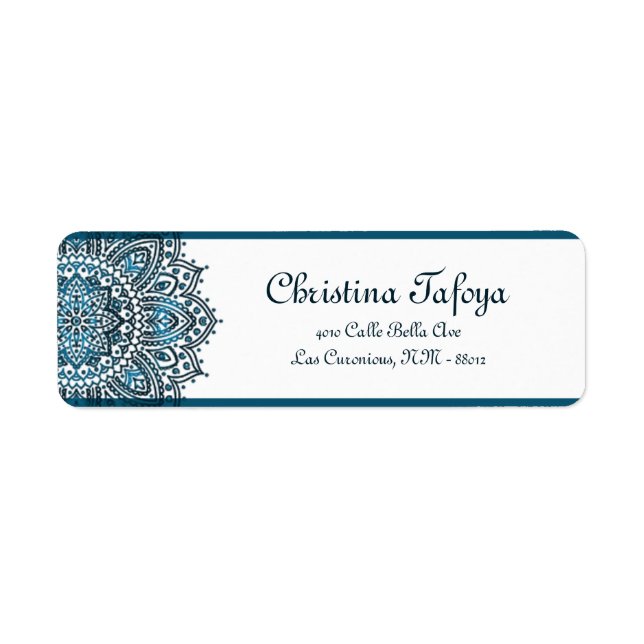 Etiqueta Endereço de devolução .75"x2.25" Azul marroquino p (Frente)