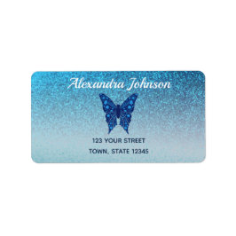 Etiqueta Endereço de devolução azul brilhante