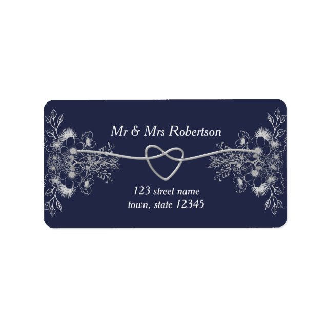Etiqueta Endereço de Devolução Azul Marinho Elegante (Frente)
