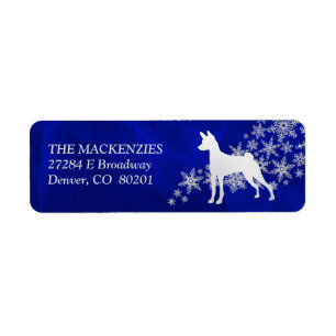 Etiqueta Endereço de devolução Blue Winter Basenji