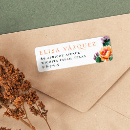 Etiqueta Endereço de Devolução Boho Deserto Cactus & Flores