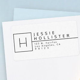 Etiqueta Endereço de devolução branco e preto