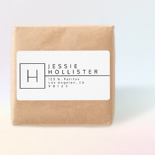 Etiqueta Endereço de devolução branco e preto