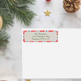 Etiqueta Endereço de devolução Candy Cane