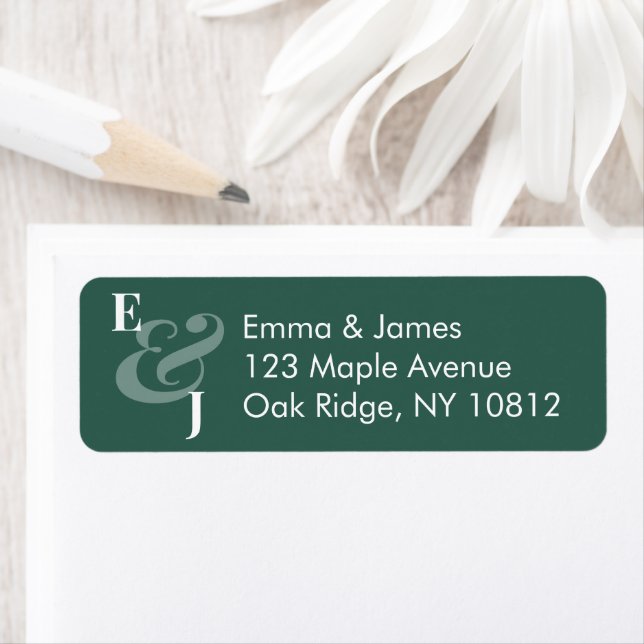 Etiqueta Endereço de Devolução Casamento Esmeralda Reverso  (Insitu)