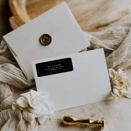 Etiqueta Endereço de Devolução Clássica Chic Black Elegante