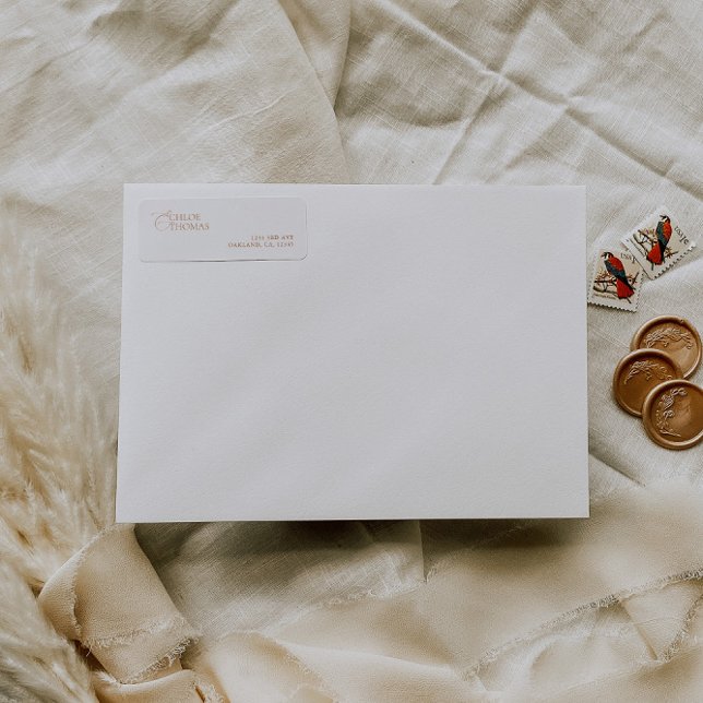 Etiqueta Endereço de Devolução Clássica Mínima Elegante (Criador carregado)