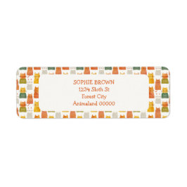 Etiqueta Endereço de Devolução Colorida de Padrão de Cat Wh