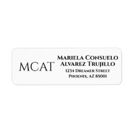 Etiqueta Endereço de Devolução com Monograma Elegante de Qu