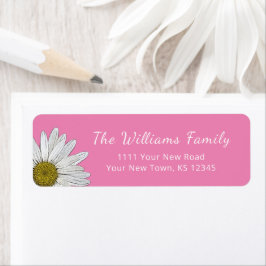 Etiqueta Endereço de devolução cor-de-rosa com corte modern