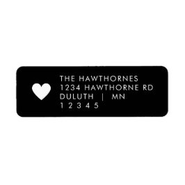 Etiqueta Endereço de devolução Coração Preto 