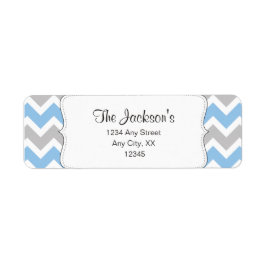 Etiqueta Endereço de devolução da Cinza azul ou favor do ch