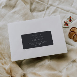 Etiqueta Endereço de devolução da Cinza Escura Elegante