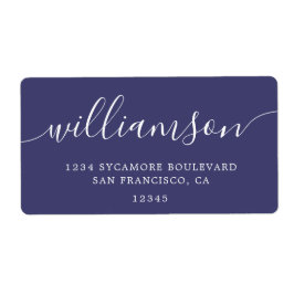 Etiqueta Endereço de Devolução da Família Azul do Marinho M