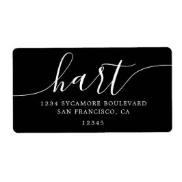 Etiqueta Endereço de Devolução da Família de Script Preto E