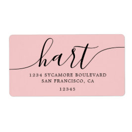 Etiqueta Endereço de devolução da família de script rosa Ro