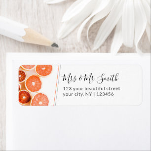 Etiqueta Endereço de devolução da Fruta de Citrus Orange