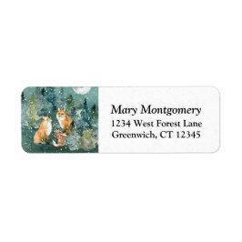 Etiqueta Endereço de Devolução da Lua da Floresta da Famíli