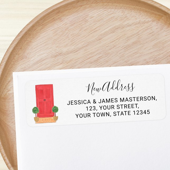 Etiqueta Endereço de devolução da porta vermelha (Criador carregado)