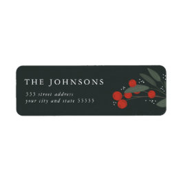 Etiqueta Endereço de devolução das Berries de Natal