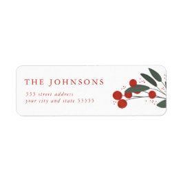 Etiqueta Endereço de devolução das Berries de Natal