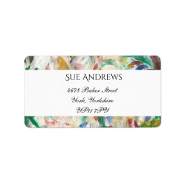 Etiqueta Endereço de Devolução de Abstrato de Cor de Água M