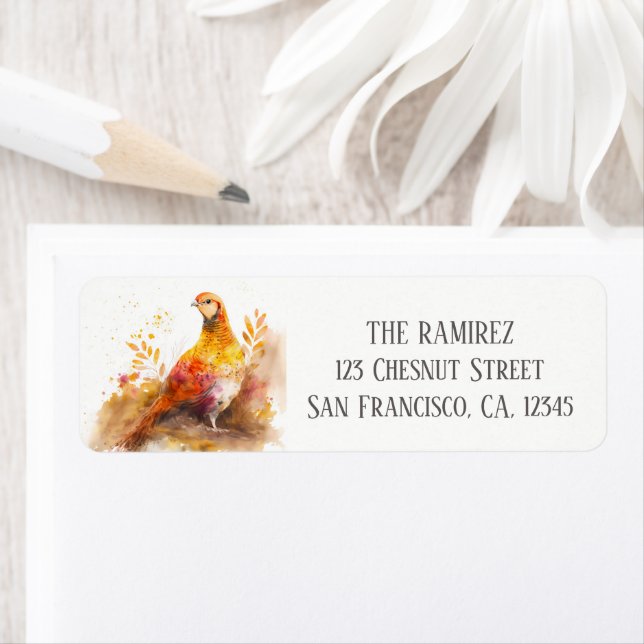 Etiqueta Endereço de Devolução de Aquarela do Autumn (Insitu)