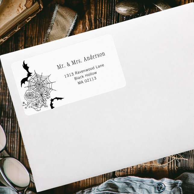 Etiqueta Endereço de devolução de aranha Rosa Bat Spiderweb (Criador carregado)