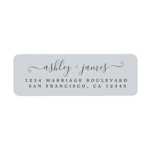 Etiqueta Endereço de Devolução de Casamento Azul Pastel do  (Frente)