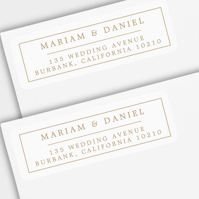 Etiqueta Endereço de Devolução de Casamento Bordo Simples E (Criador carregado)