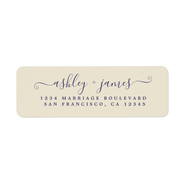 Etiqueta Endereço de Devolução de Casamento Branco Anterior (Frente)