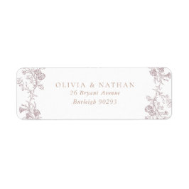 Etiqueta Endereço de devolução de casamento clássico neutro