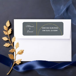 Etiqueta Endereço de Devolução de Casamento de Anéis Minima