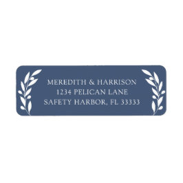 Etiqueta Endereço de Devolução de Casamento de Branch Azul 