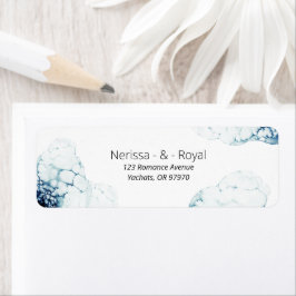 Etiqueta Endereço de devolução de casamento de destino náut