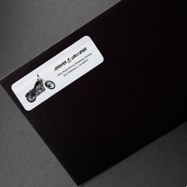 Etiqueta Endereço de Devolução de Casamento de Motocicleta