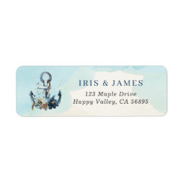 Etiqueta Endereço de devolução de casamento de praia de Anc
